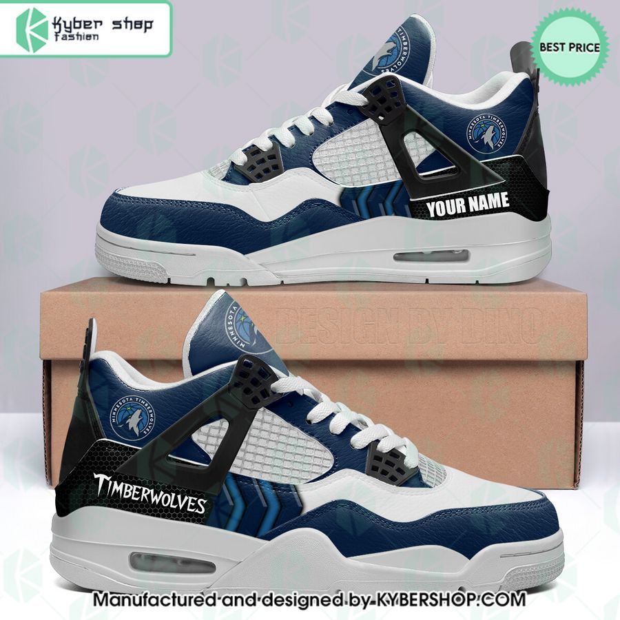 personalized minnesota timberwolves air jordan 4 shoes 1 210