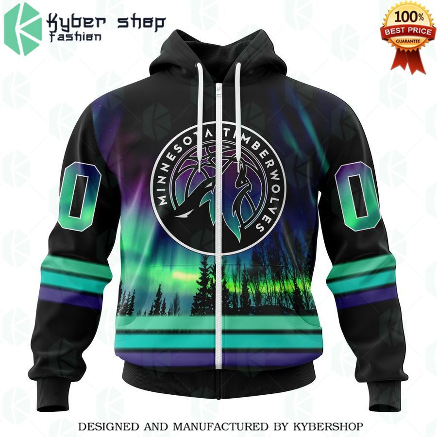 personalized minnesota timberwolves northern lights hoodie 2 215