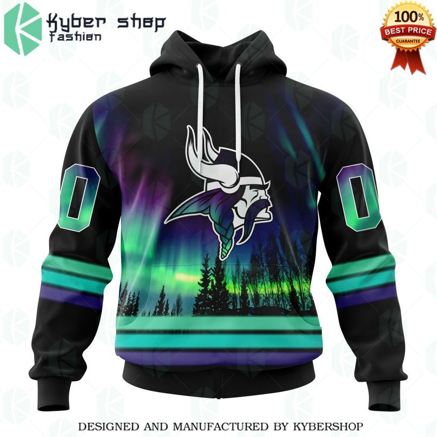 personalized minnesota vikings northern lights shirt hoodie 1 590