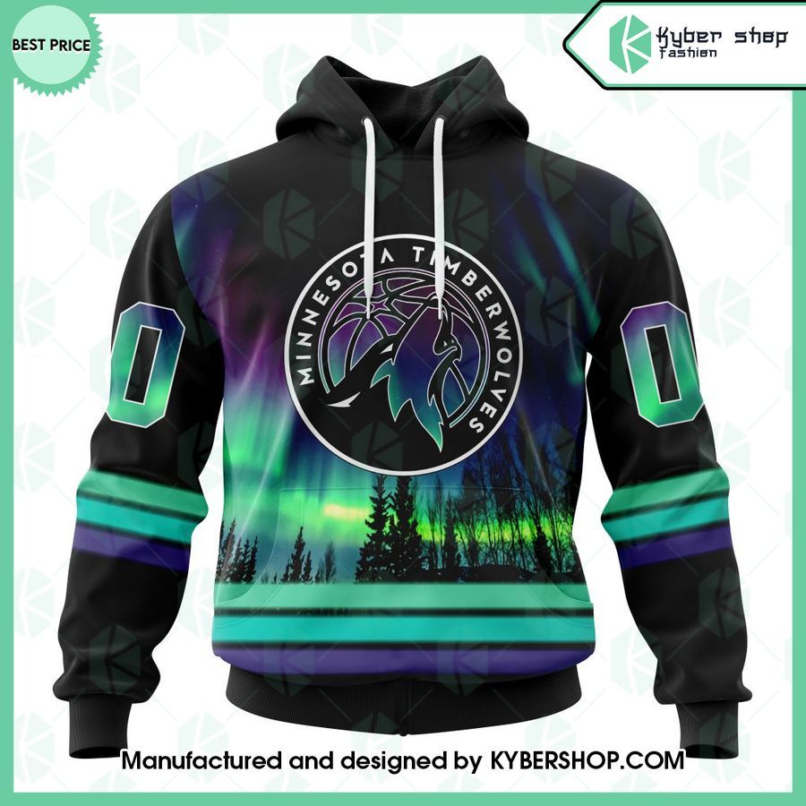 personalized nba minnesota timberwolves northern lights shirt hoodie 1 45