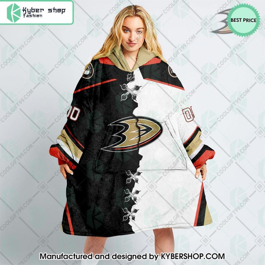 personalized nhl anaheim ducks mix jersey oodie blanket hoodie 1 661