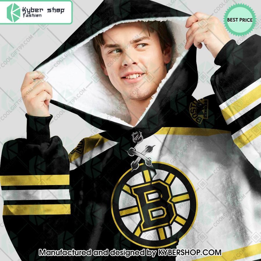 personalized nhl boston bruins mix jersey oodie blanket hoodie 2 767