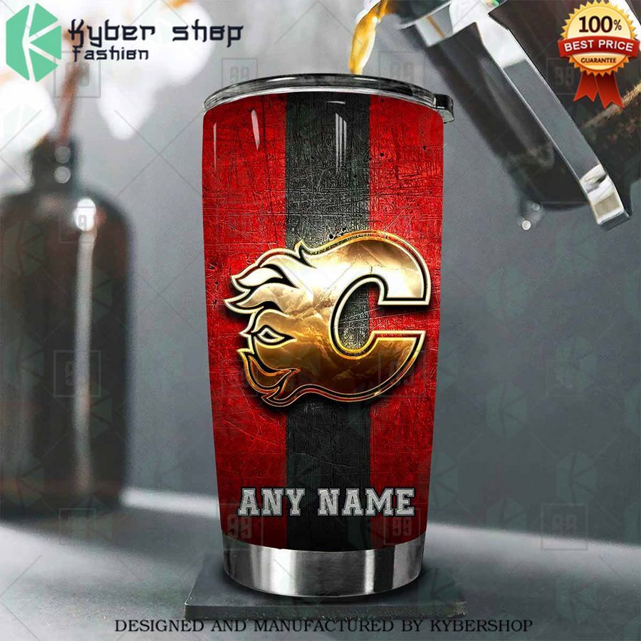 personalized nhl calgary flames old metal tumbler 2 411