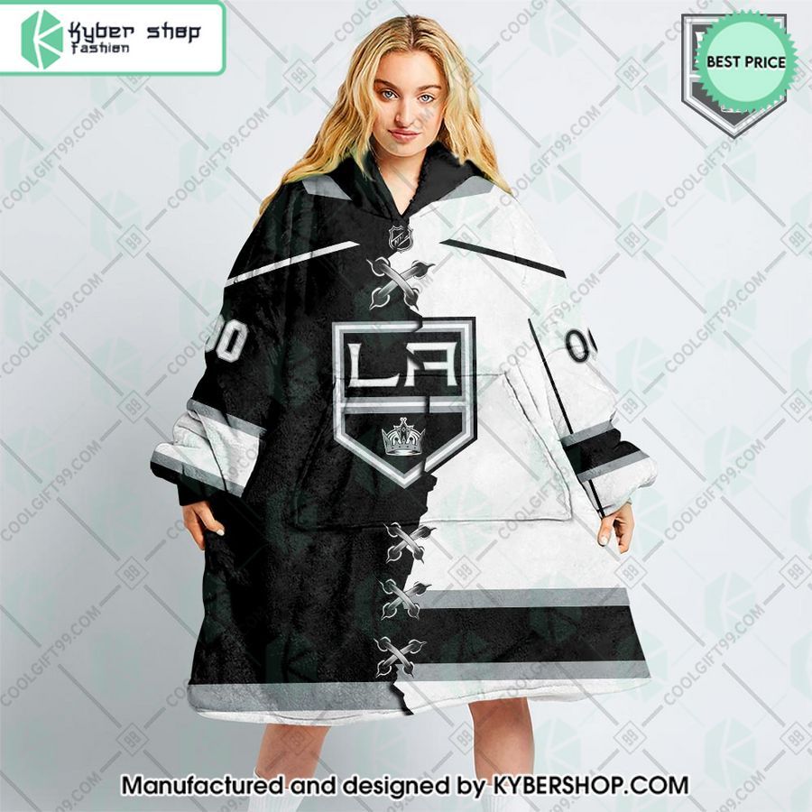 personalized nhl los angeles kings mix jersey oodie blanket hoodie 1 166