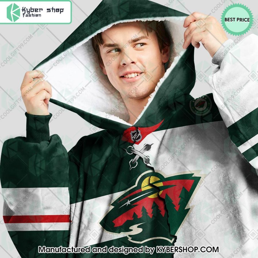 personalized nhl minnesota wild mix jersey oodie blanket hoodie 2 185