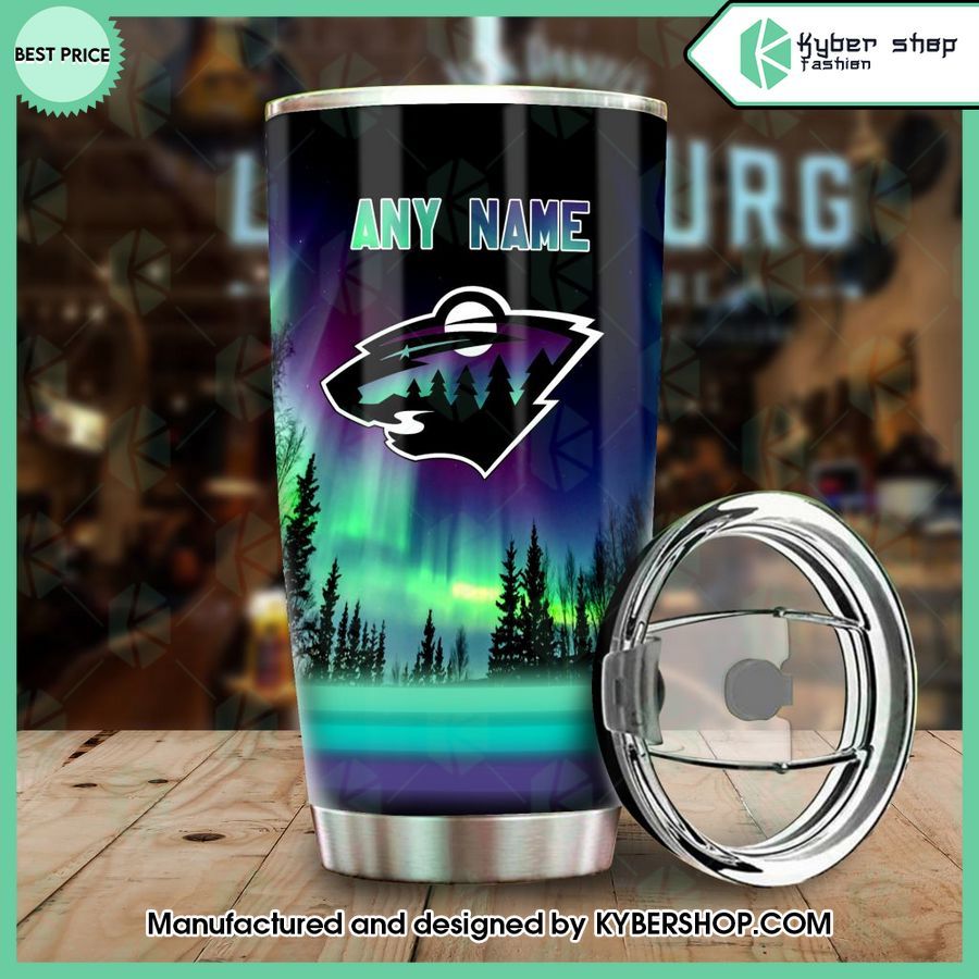 personalized nhl minnesota wild northern lights tumbler 1 47