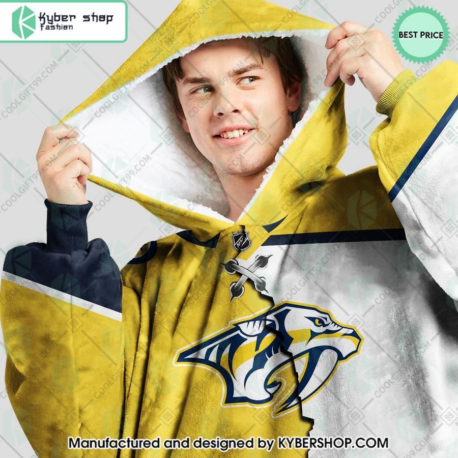 personalized nhl nashville predators mix jersey oodie blanket hoodie 2 805