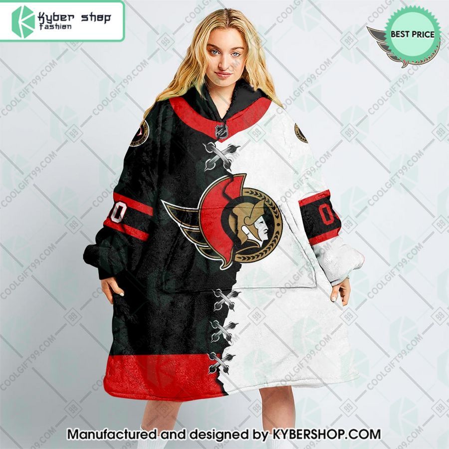 personalized nhl ottawa senators mix jersey oodie blanket hoodie 1 820