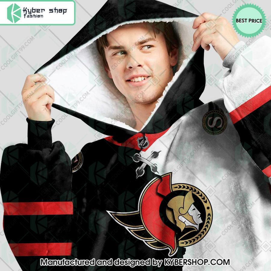 personalized nhl ottawa senators mix jersey oodie blanket hoodie 2 808