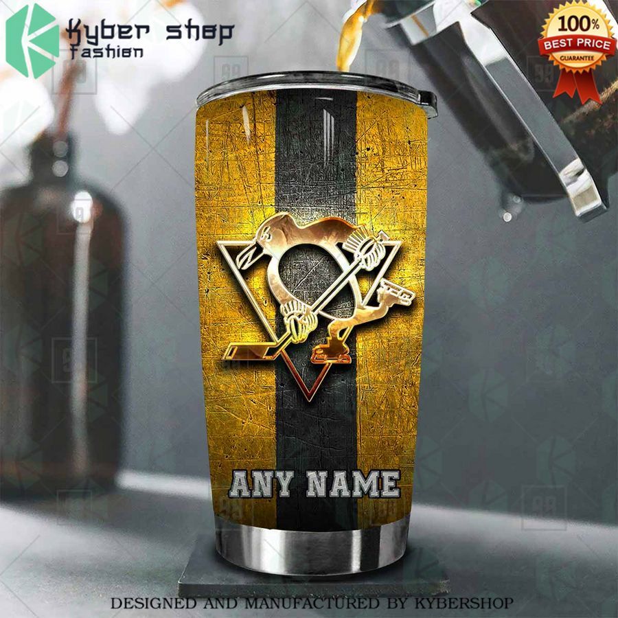 personalized nhl pittsburgh penguins old metal tumbler 2 97