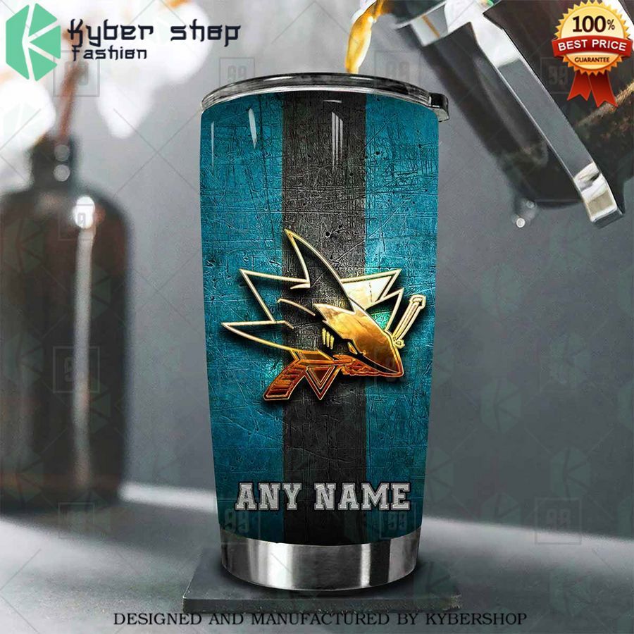 personalized nhl san jose sharks old metal tumbler 2 493