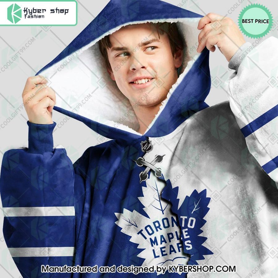 personalized nhl toronto maple leafs mix jersey oodie blanket hoodie 2 848