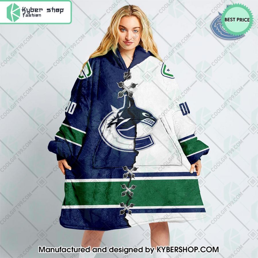 personalized nhl vancouver canucks mix jersey oodie blanket hoodie 1 279