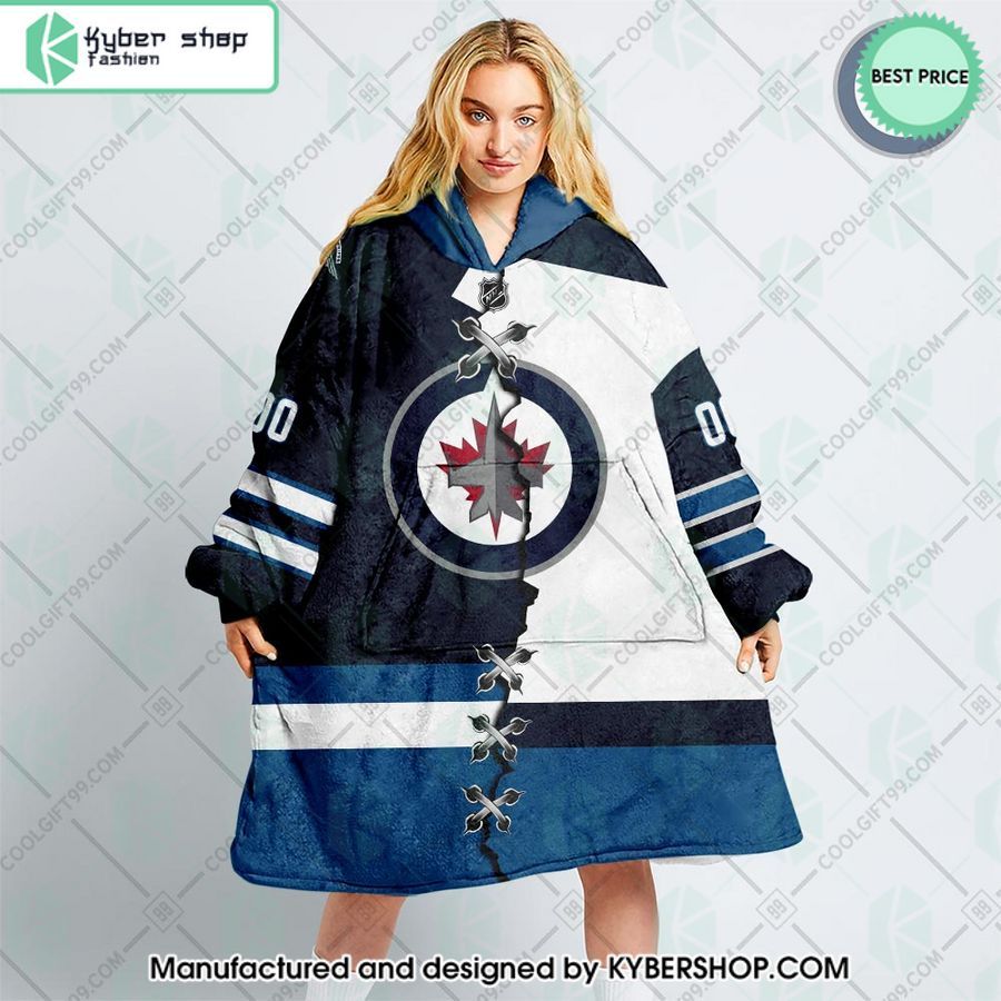 personalized nhl winnipeg jets mix jersey oodie blanket hoodie 1 31