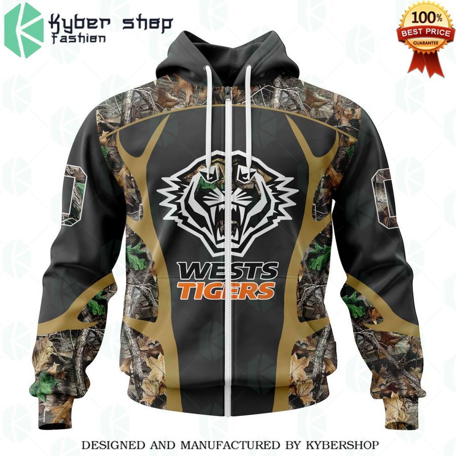 personalized nrl wests tigers special camo hunting hoodie 2 311