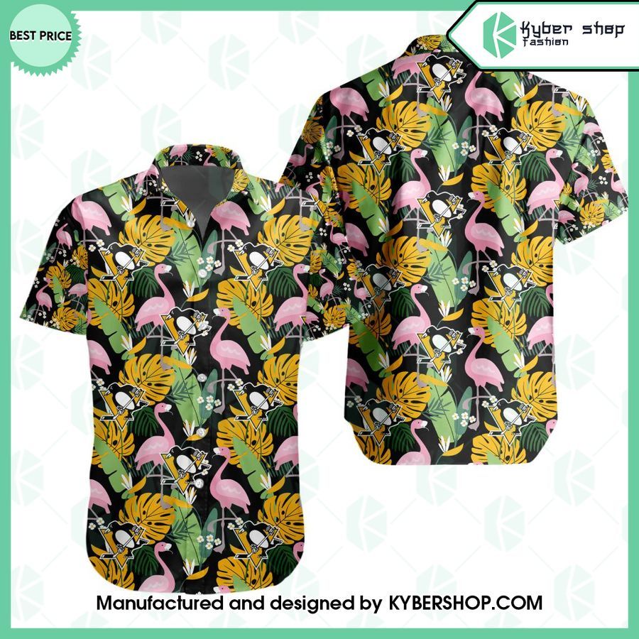 pittsburgh penguins flamingo hawaiian shirt 1 24