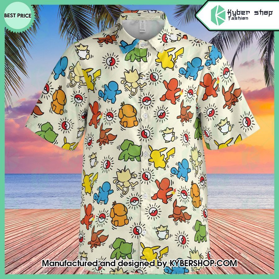 pokeball pokemon pattern hawaiian shirt 2 549