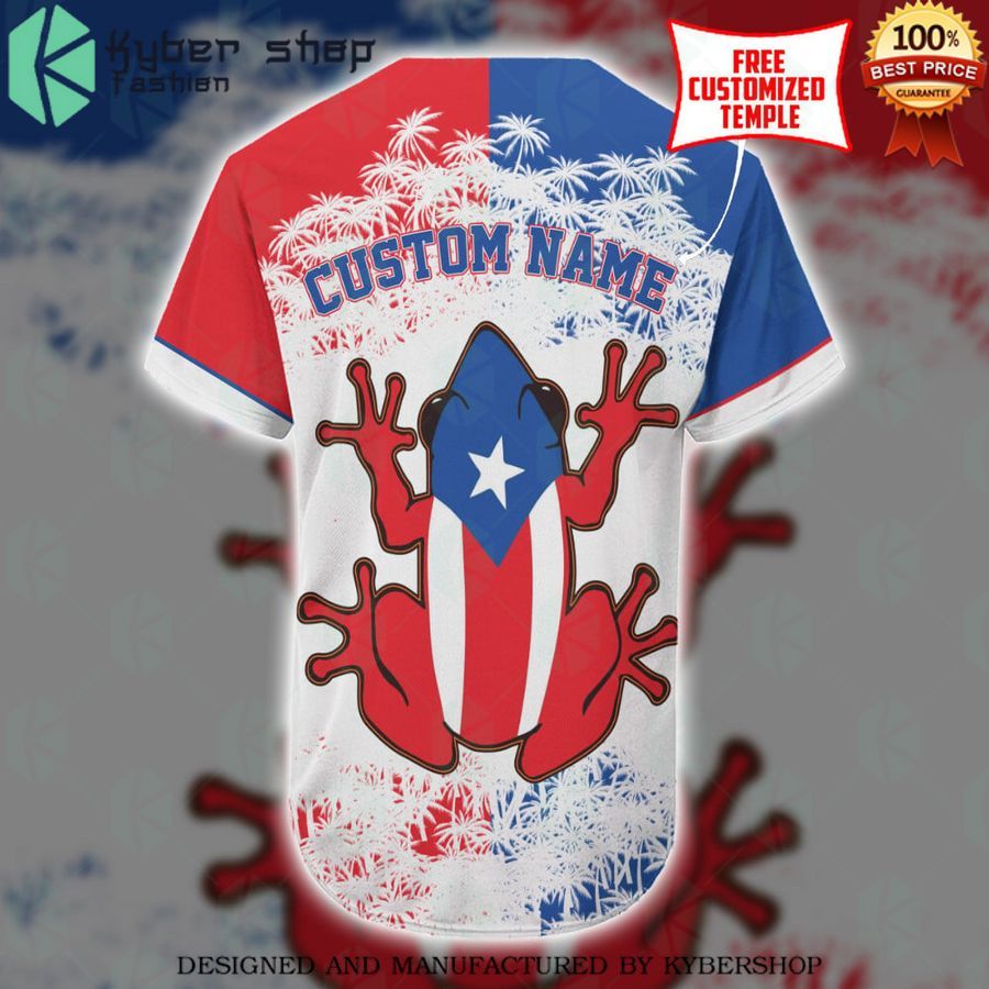 puerto rico coqui frog flag custom baseball jersey 2 981