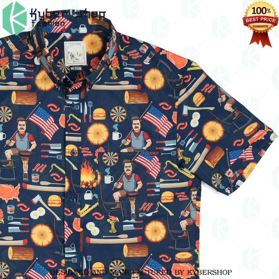 ron swansons shirt of greatness hawaiian shirt 1 606