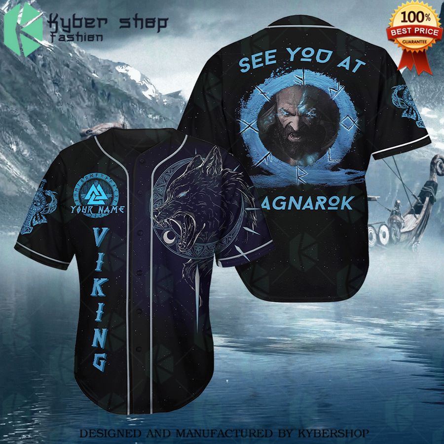 see you at ragnarok vikings custom baseball jersey 1 332