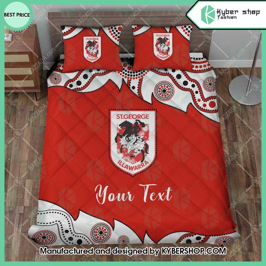 st george illawarra dragons aborigines custom name bedding set 1 62