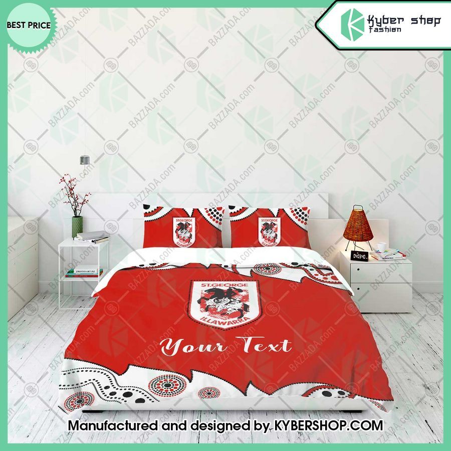 st george illawarra dragons aborigines custom name bedding set 2 394