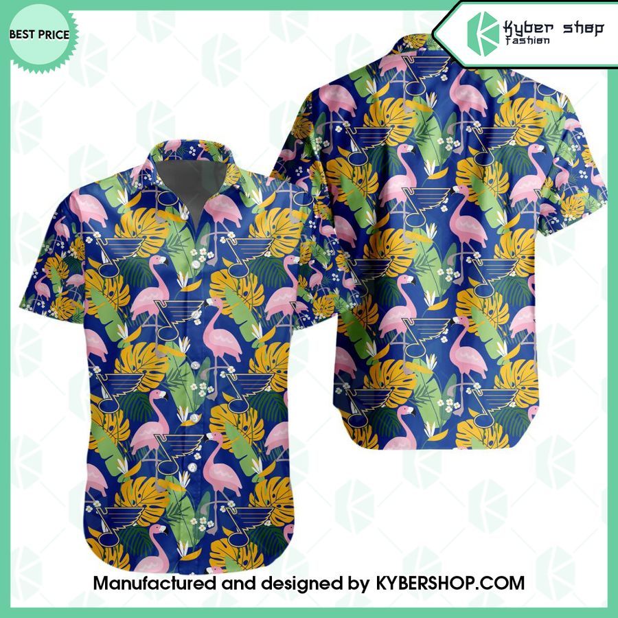 st louis blues flamingo hawaiian shirt 1 821