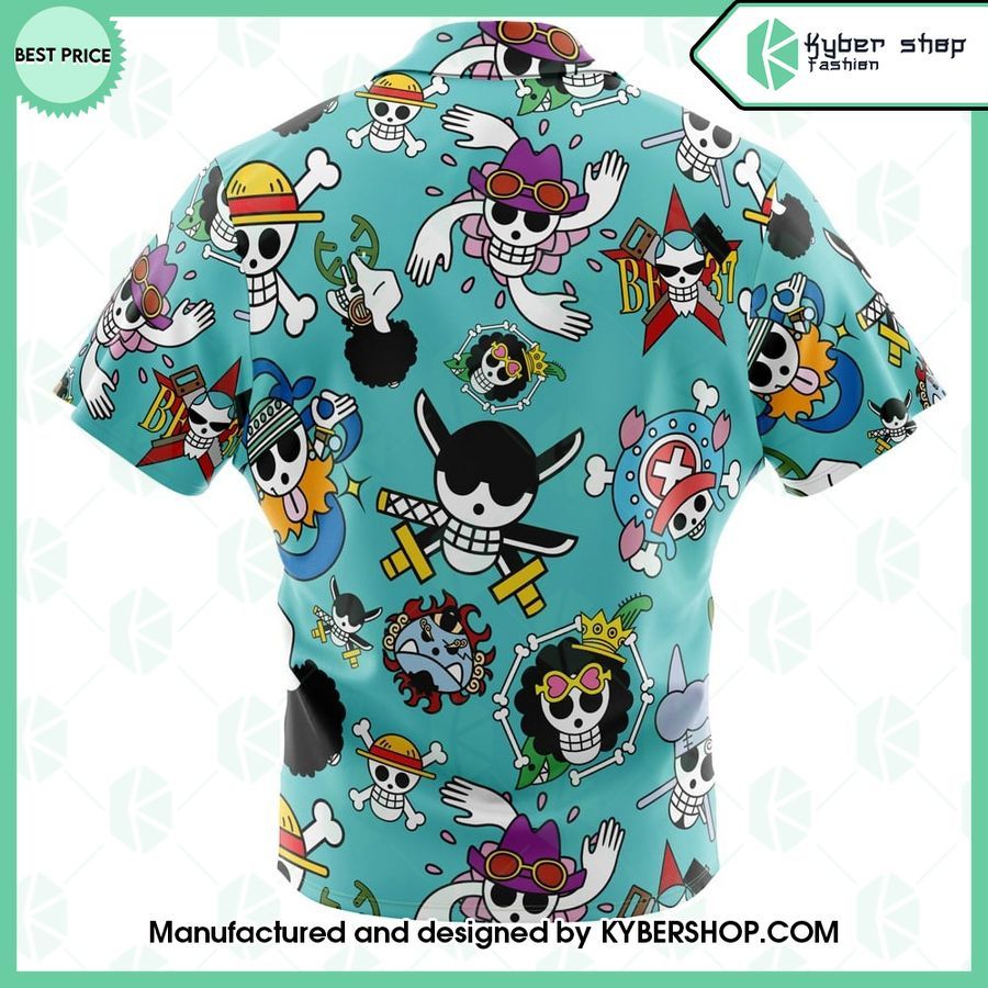 straw hats jolly roger one piece hawaiian shirt 2 733