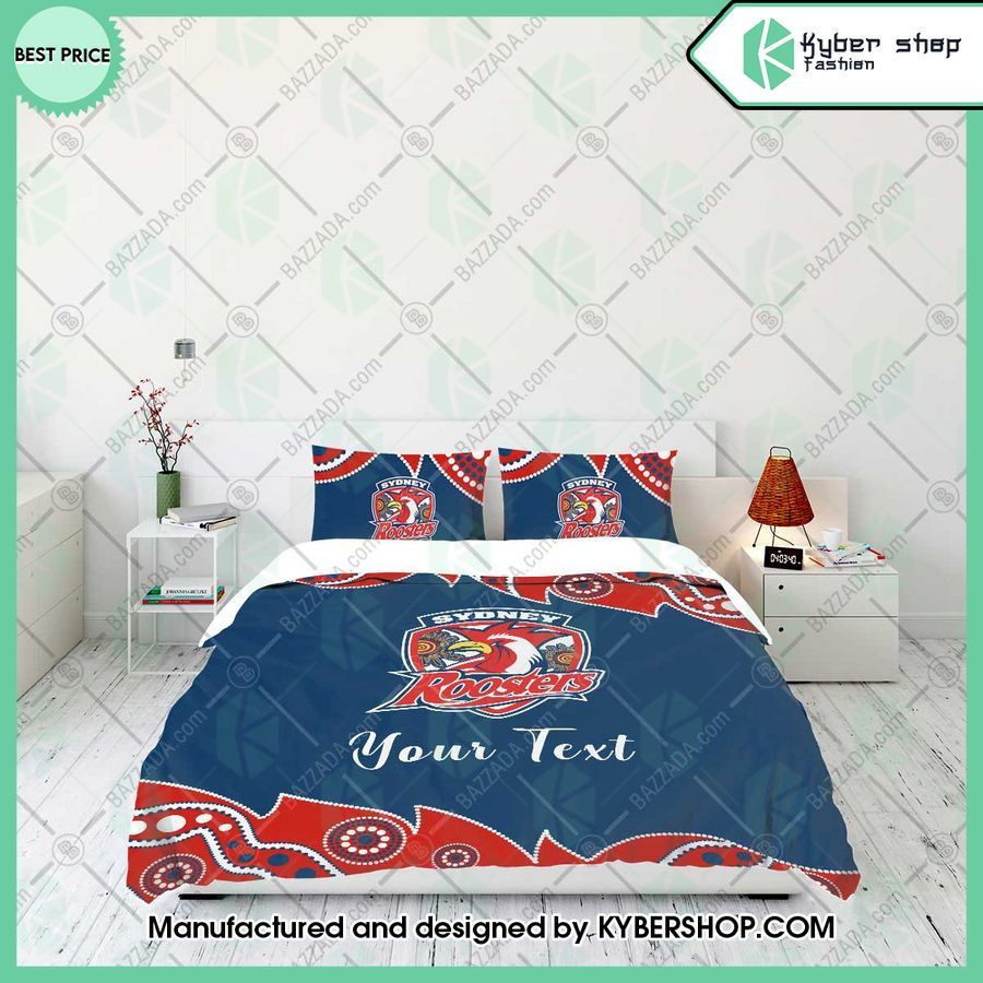 sydney roosters aborigines custom name bedding set 2 434