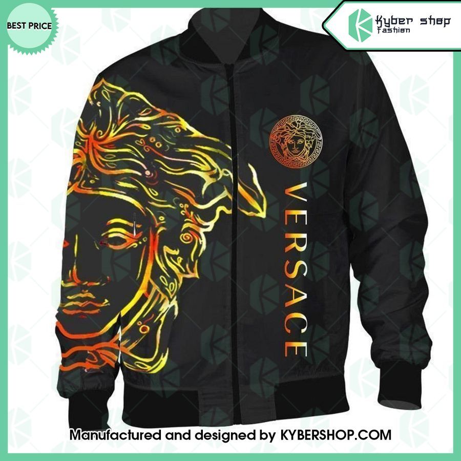 versace medusa brand black bomber jacket 1 247