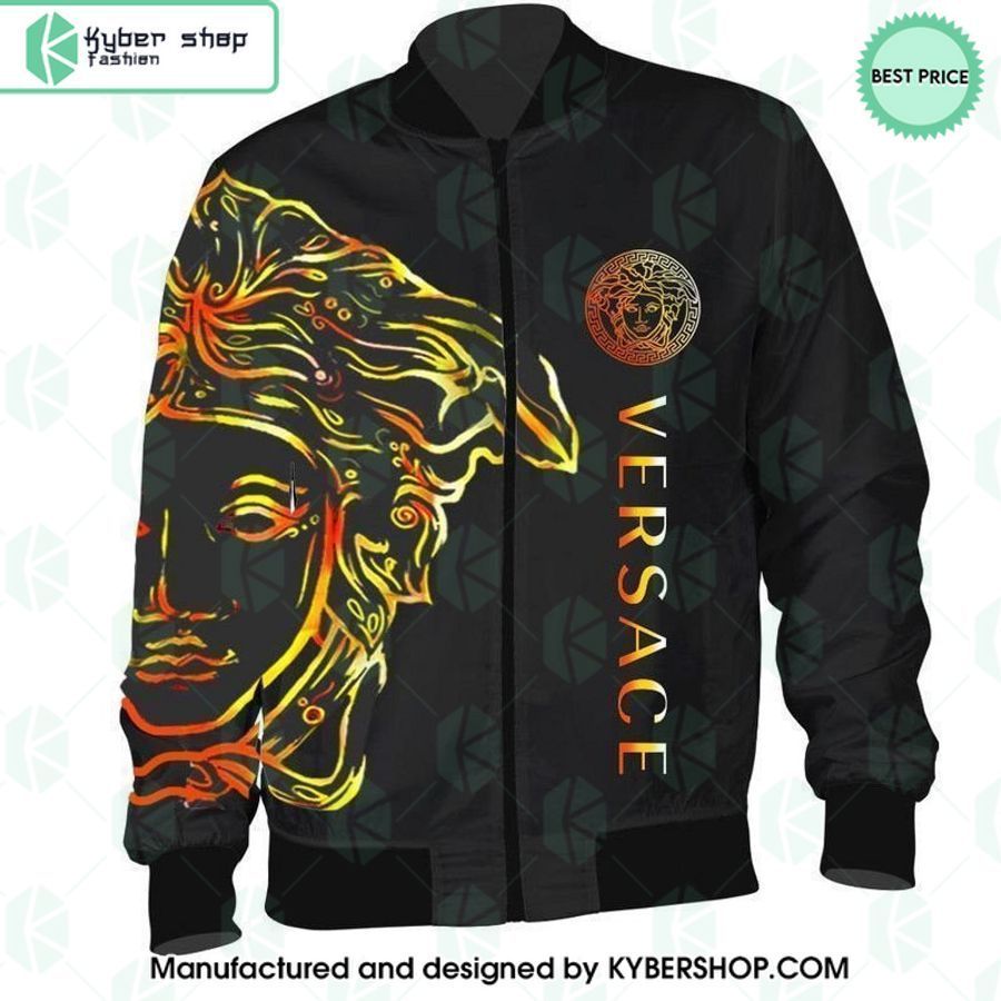 versace medusa brand black bomber jacket 1 953