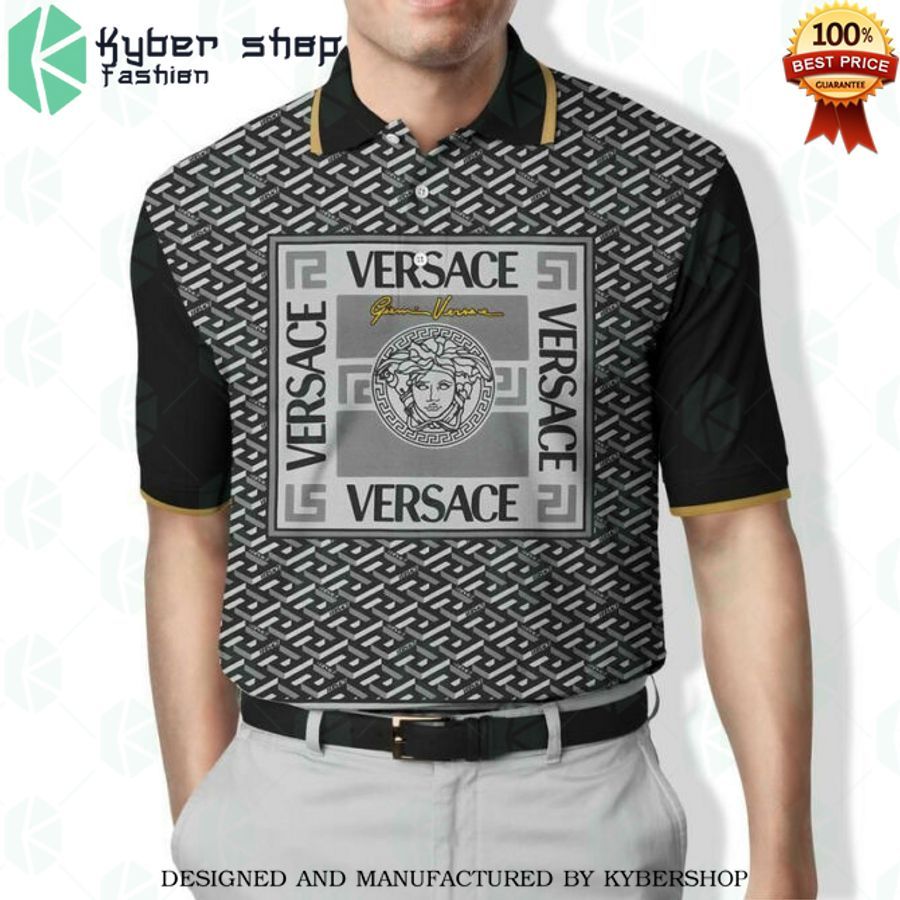 versace silver square polo shirt 1 400