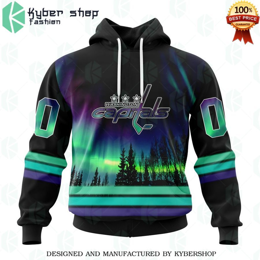 washington capitals special design with northern lights custom shirt 1 783