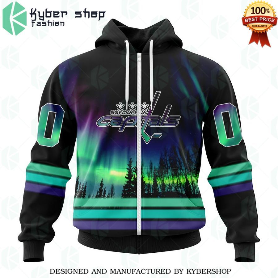 washington capitals special design with northern lights custom shirt 2 14