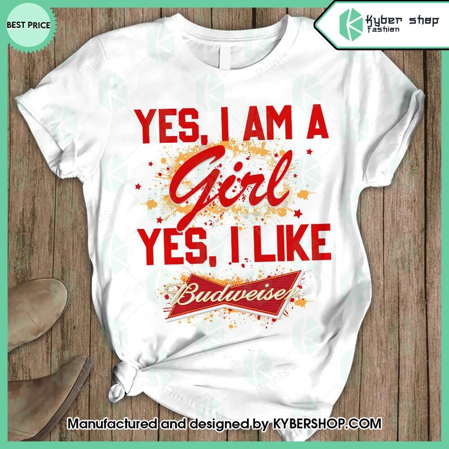 yes im a girl yes i like budweiser t shirt and shorts 2 229