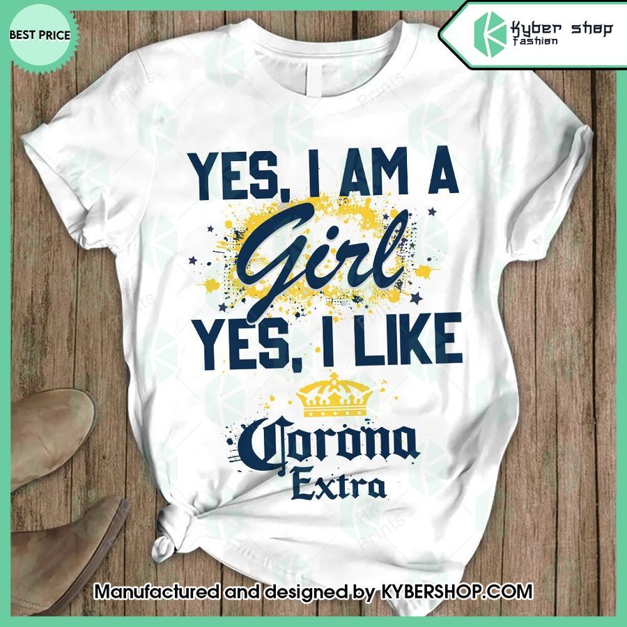 yes im a girl yes i like corona extra t shirt and shorts 2 910