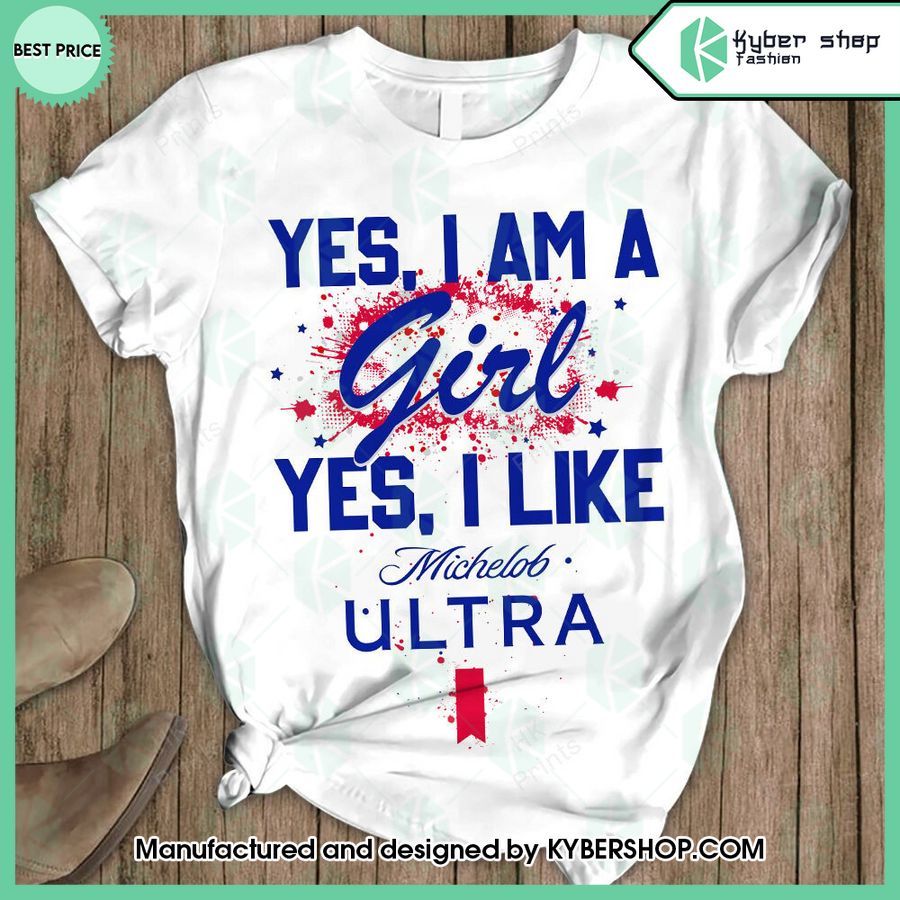 yes im a girl yes i like michelob ultra t shirt and shorts 2 41