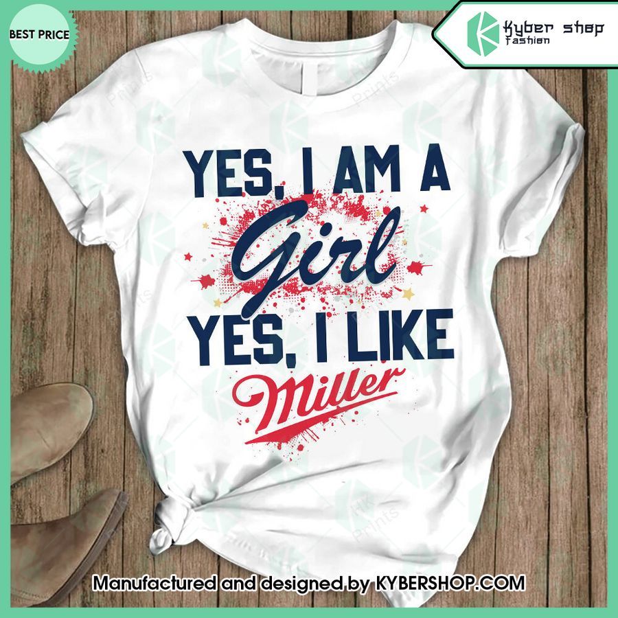 yes im a girl yes i like miller lite t shirt and shorts 2 945