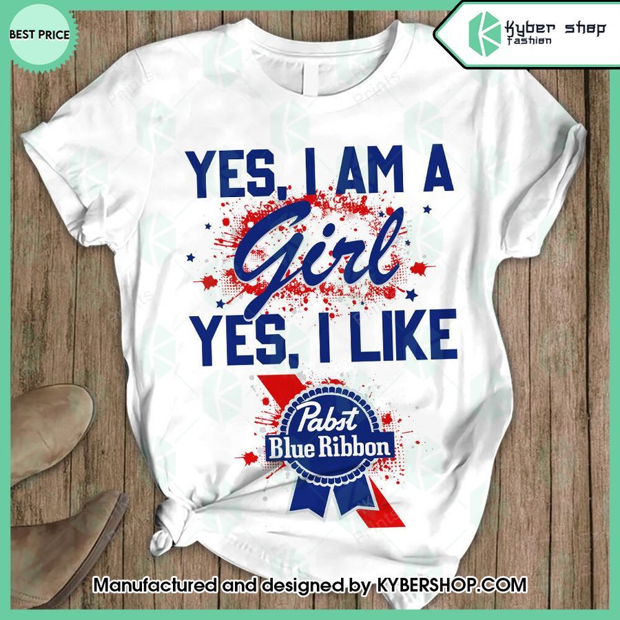 yes im a girl yes i like pabst blue ribbon t shirt and shorts 2 722